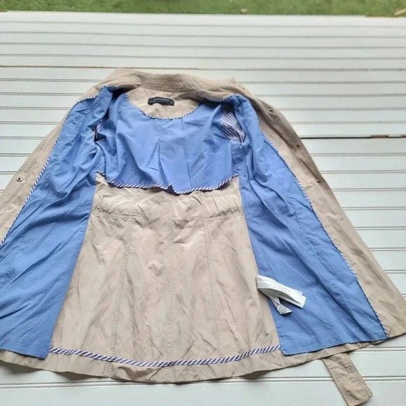 Zara Women Utility Jacket Pockets Belted Pockets Beige Jacket Coat Sz XS - Picture 13 of 16